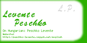 levente peschko business card